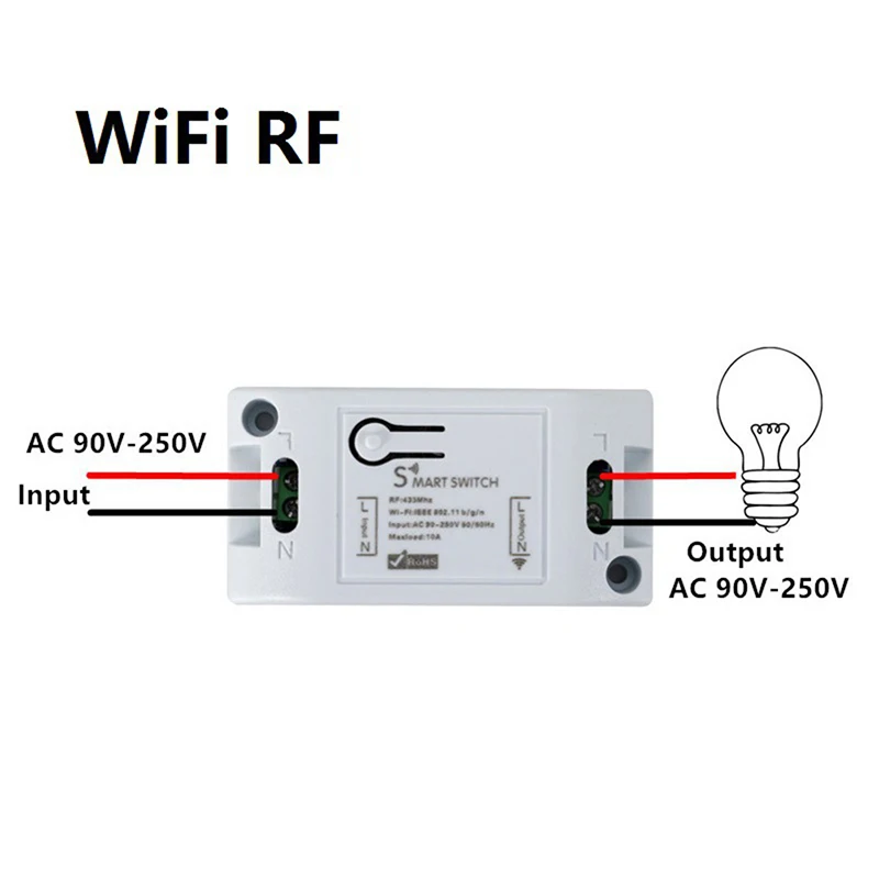 light switch wifi 1Pcs 433Mhz Wireless Tuya RF Wifi Smart Switch Timer Interruptor Inteligente Switch Smart Life Control Smart Home Work Tools bluetooth light switch