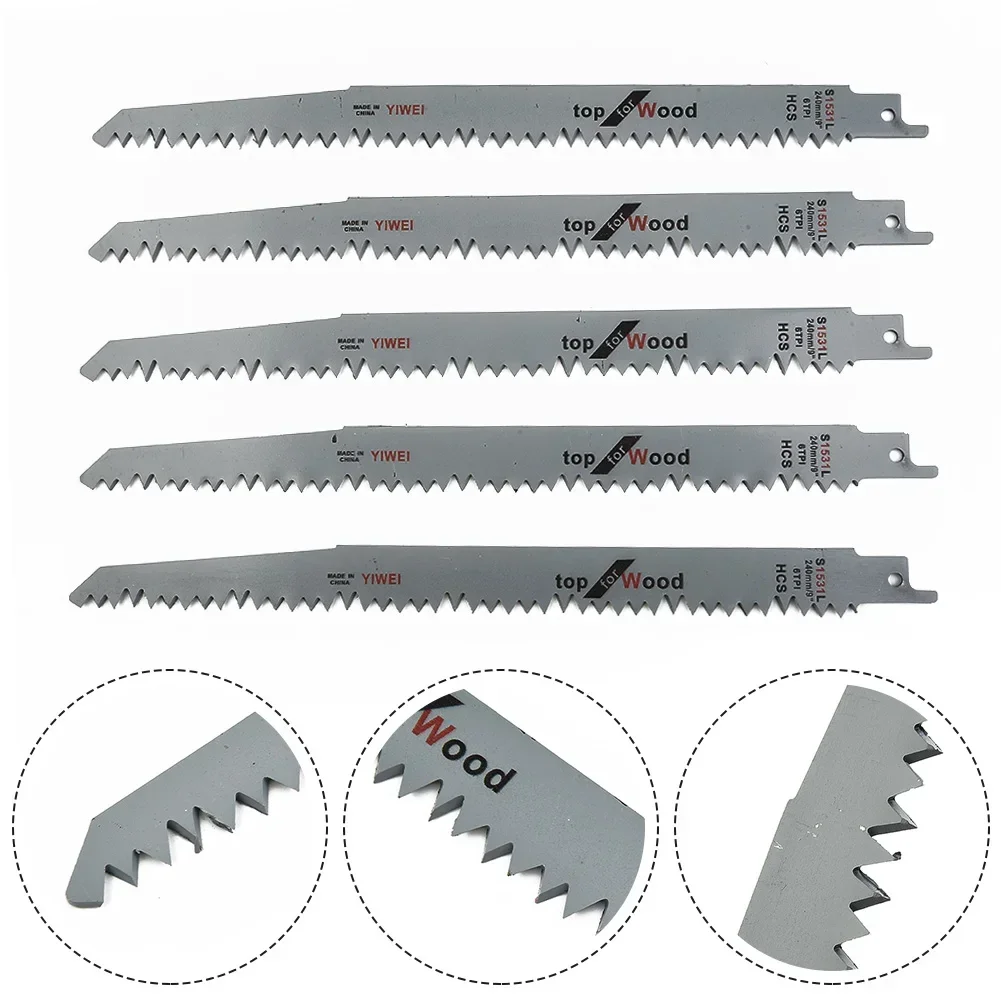 Wood Pruning Saw S1531L 1/3/5 Pc 240mm High Carbon Steel Reciprocating Saw Blades Wood And PVC Pipe Cutting