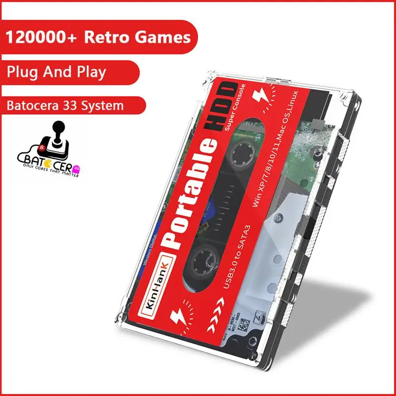

New 2T HDD Portable External Game Hard Drive Suitable For Super Console PC Mini /X86 PC Built-in 120000 Games For