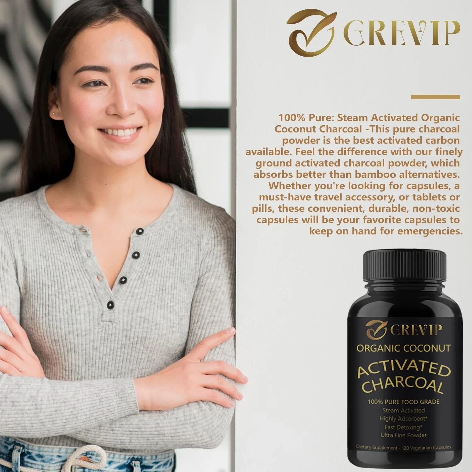 Activated Coconut Charcoal Relieves Gas Bloating and Natural Detoxification Metabolism