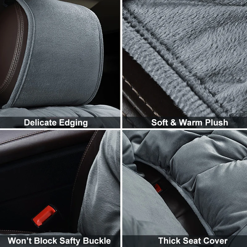 Plush Car Seat Covers Winter Warm Soft Vehicle Cushion