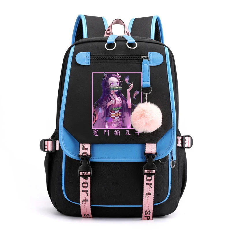 New Backpack School Bag Girl Back Pack for Teenager Female Schoolbag Women Bagpack Kamado Nezuko Anime Travel Bag
