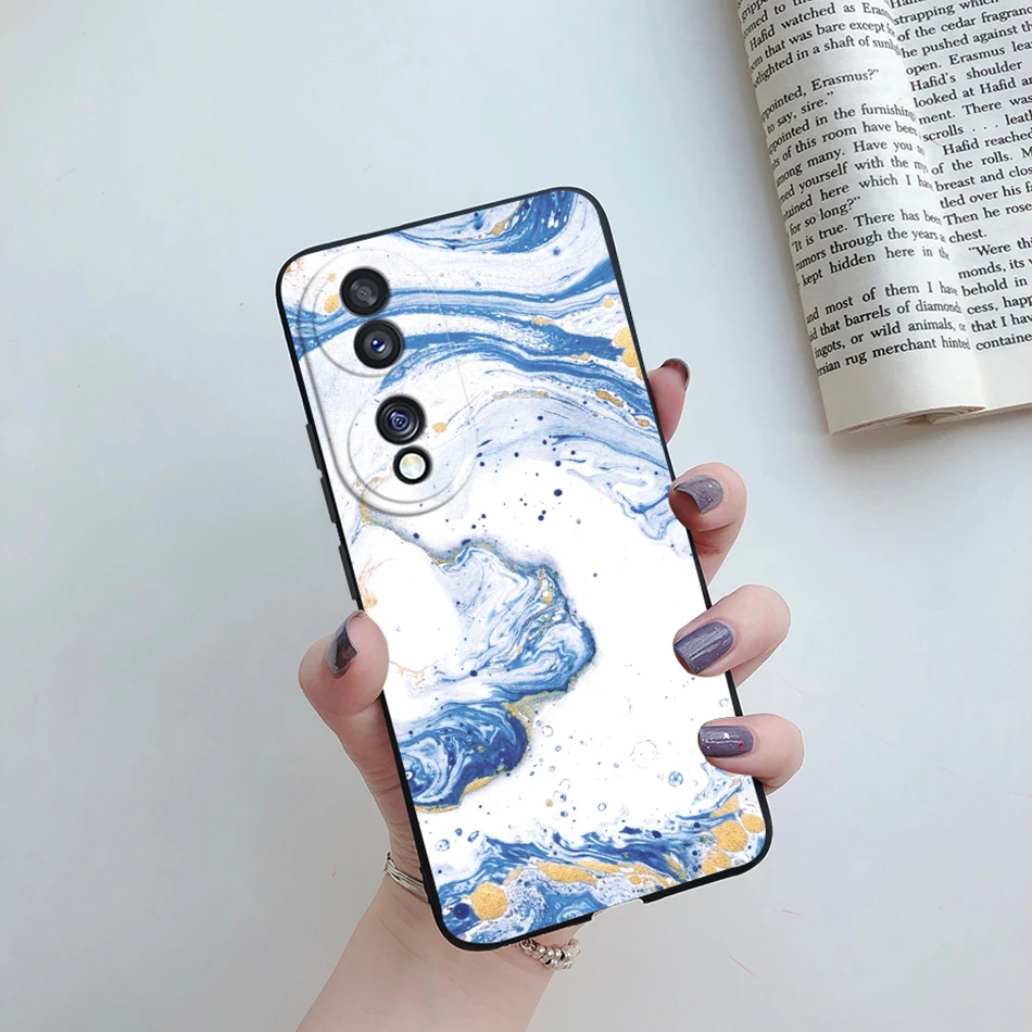 Stylish Flower Soft Silicone Phone Case for Huawei Honor 70 Series