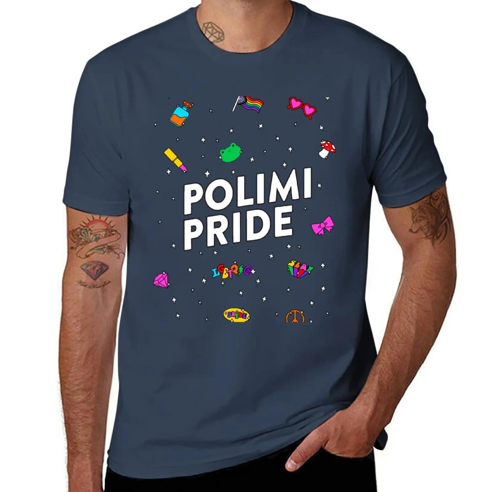 

New Polimi Pride Graphics T-Shirt black t shirts graphic t shirt anime clothes t shirt man mens shirts