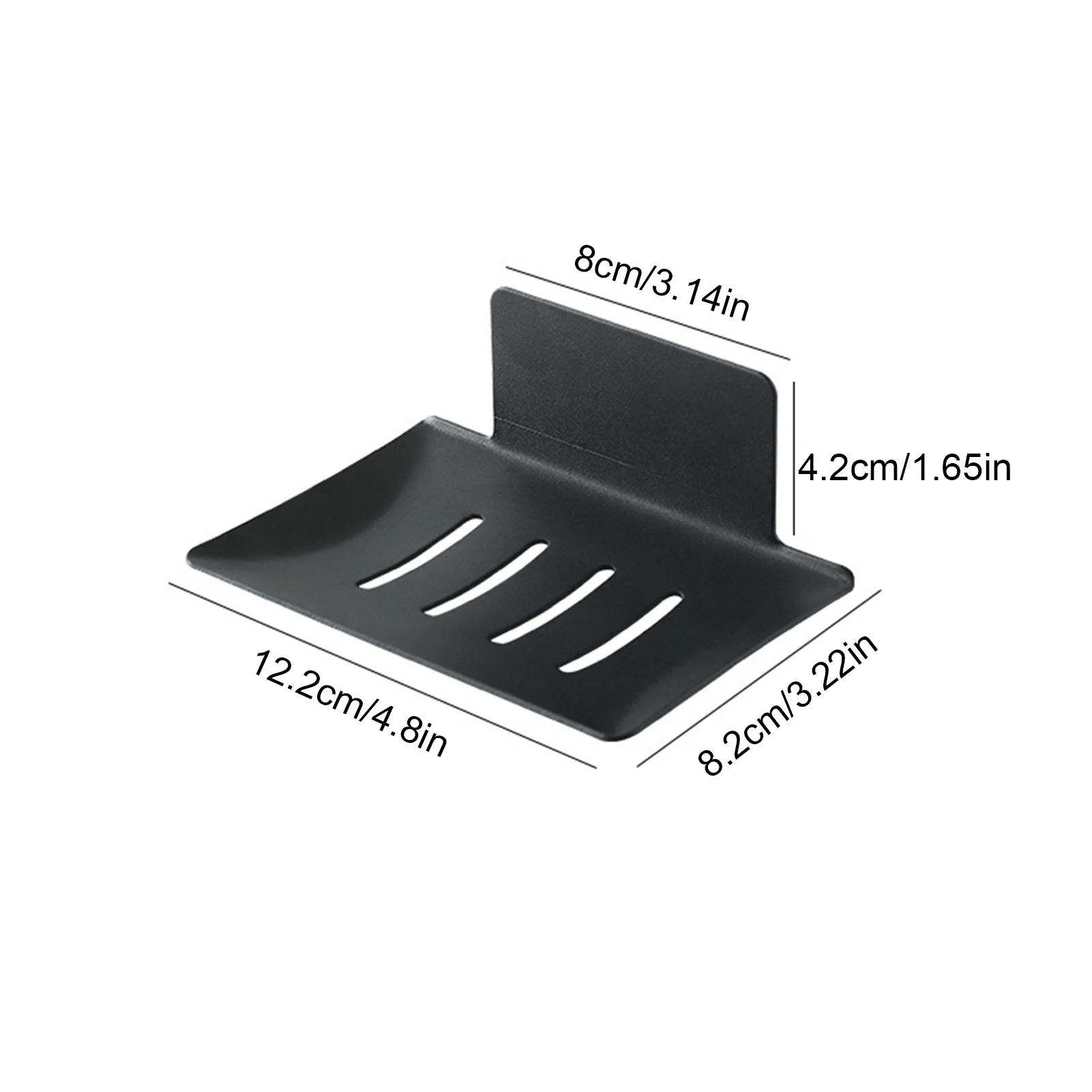 Soap Dish Shower Waterfall Black Stainless Steel Soap Tray Self Adhesive Bar Soap Holder with Drain for Shower Bathroom Kitchen 6