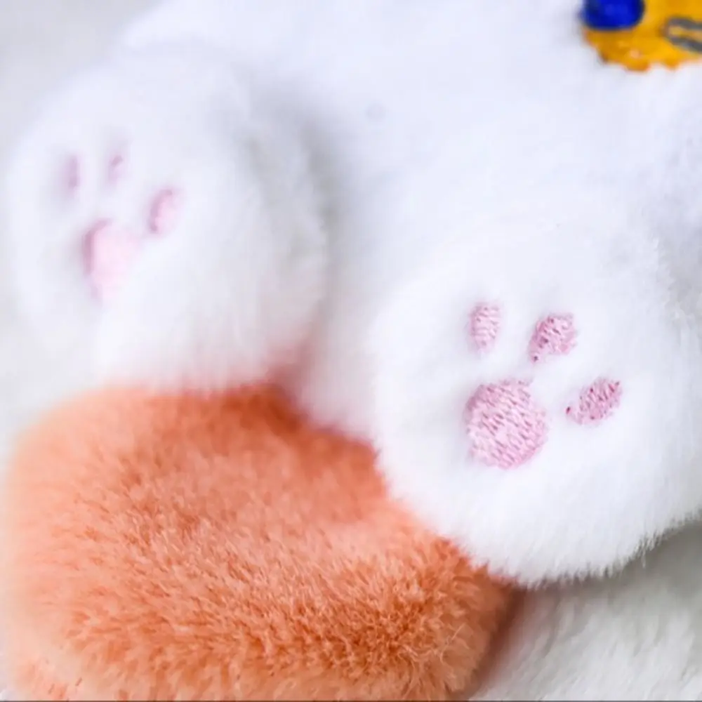 Plush Keychain Stuffed Coffee Cat Plush Keychain Creative Soft Fluffy Animal Plush Key Chain Colorful Ins Cute Cat Doll Children