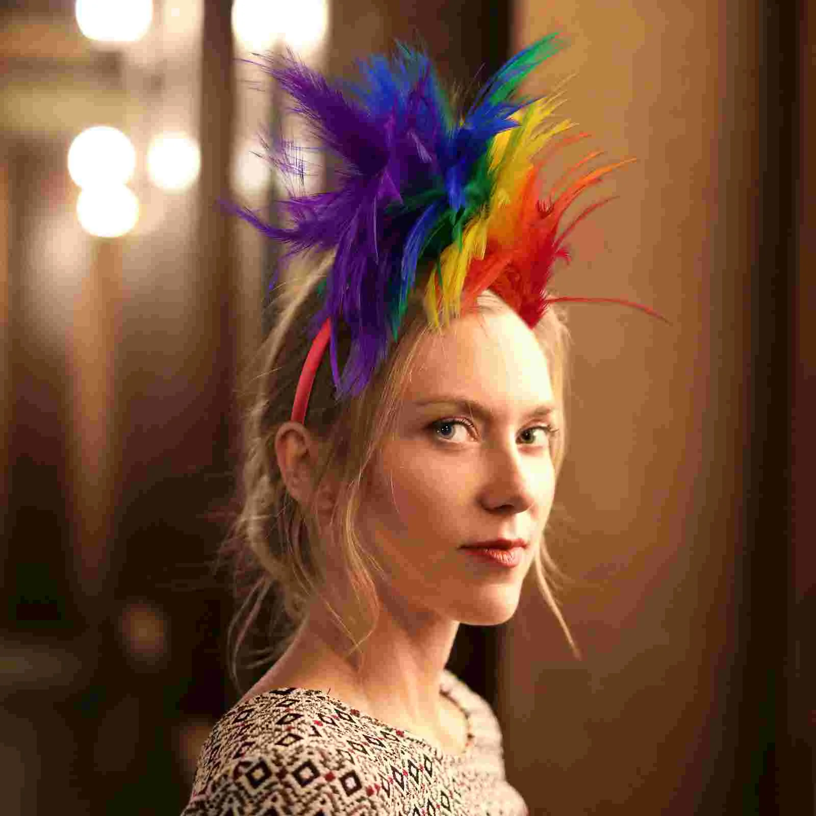 

Feather Fascinator Headband Women Headpiece Wedding Headwear Party Headdress Halloween Ball Photo Headwear Hair Accessories