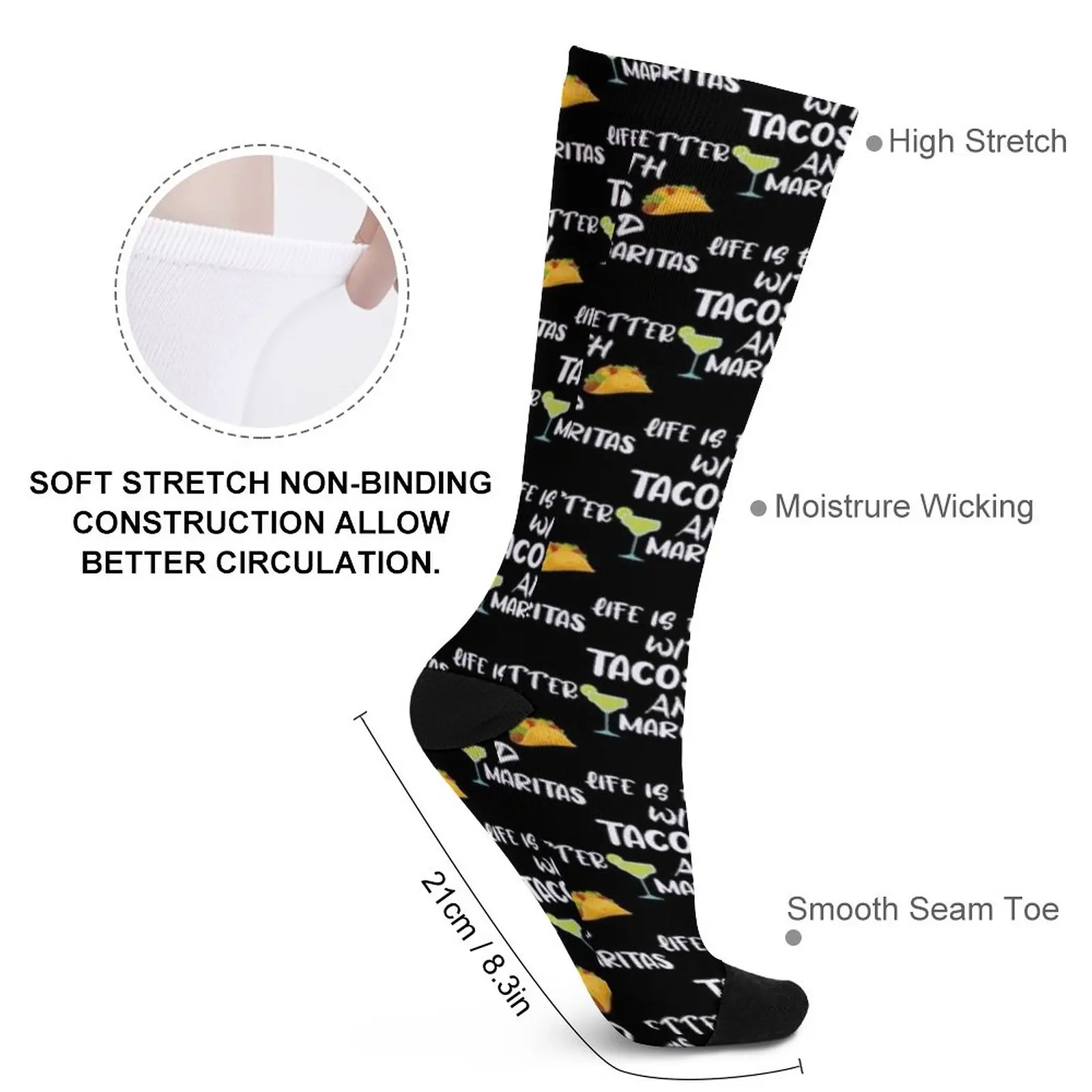 Life is Better with Tacos and Margaritas funny mexican cinco de mayo tacos Essential Socks Running socks man socks for Women