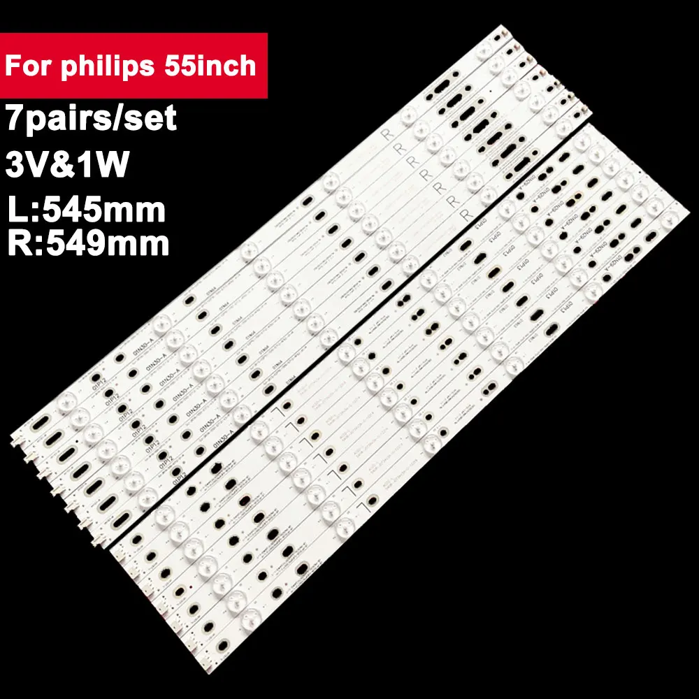 

7pairs TV Backlight Strip For philips 55inch LB-PF3528-GJD2P5C550712-L 55PFF3750 55PUF6701 55PUF6461 TPT5501J 55PFF6340 55PFF3