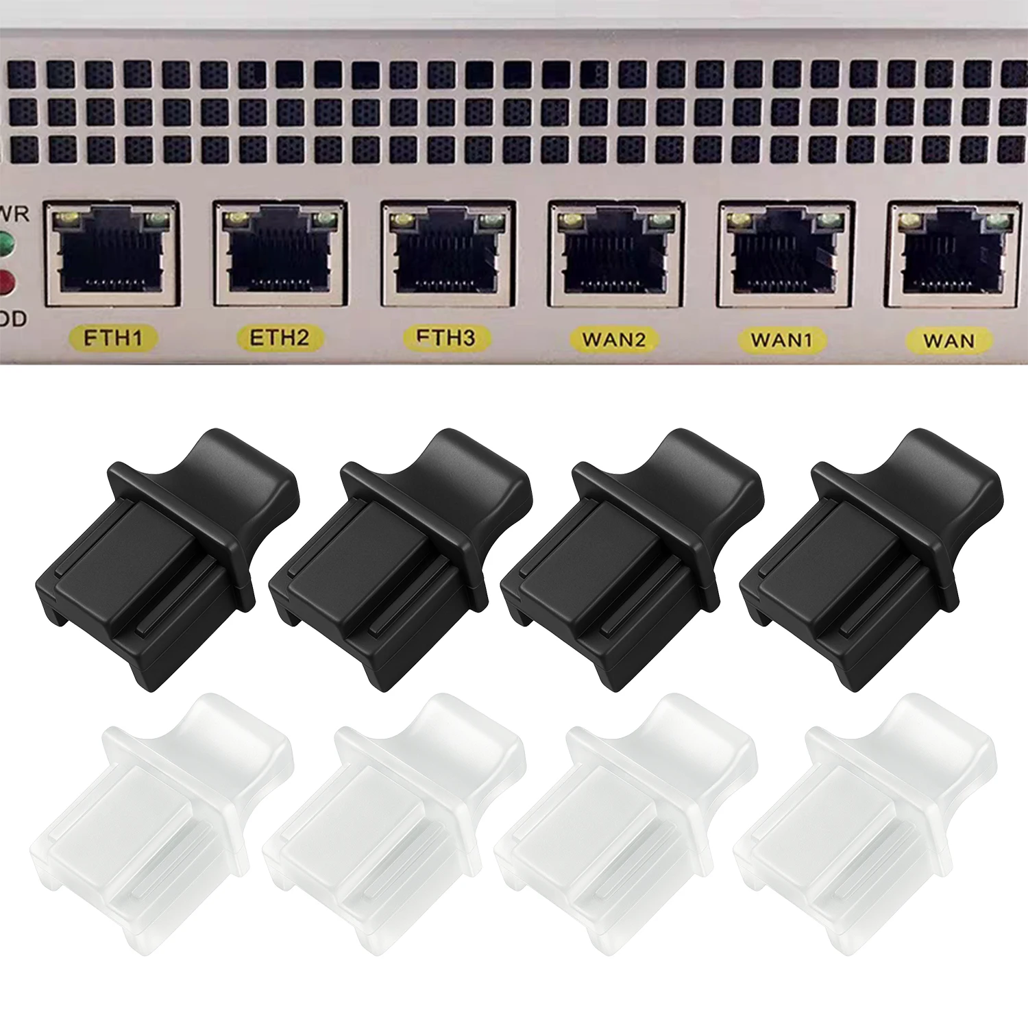RJ45/SFP 실리콘 먼지 플러그 이더넷 라우터 인터페이스 방진 보호 캡 오픈 SFP/SFP+ 슬롯용 방진 캡