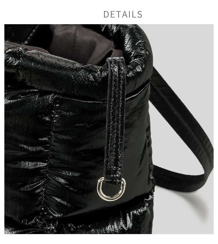 Fashion Shoulder Bag, 2024 Autumn And Winter New Down Large Capacity Fashionable Shiny Nylon Ladies Handbag. Popular Fashion Women's Bag._voghion.com