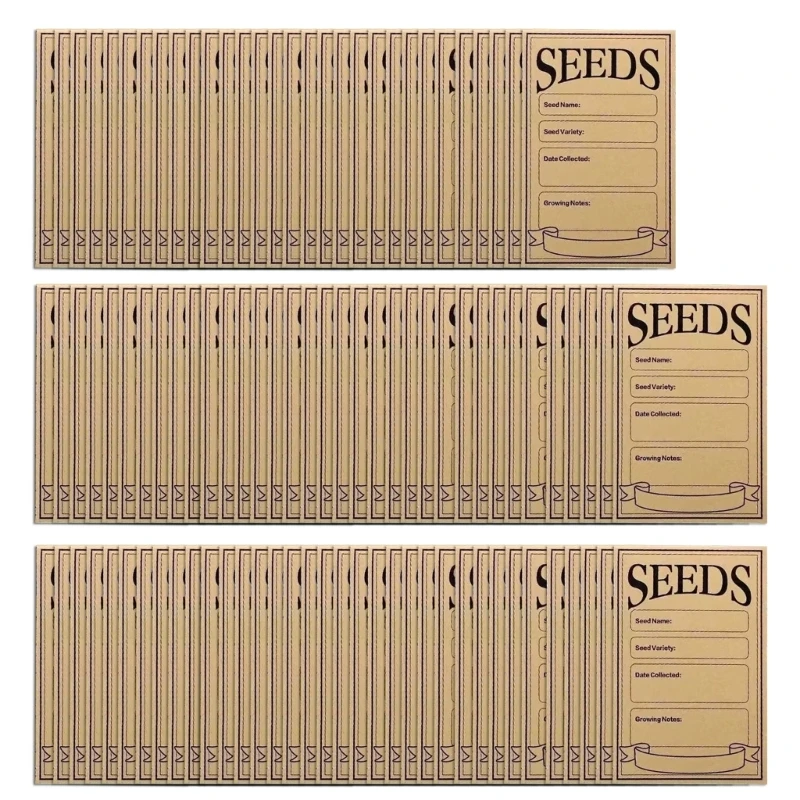 100Pcs Seed Envelopes 3x4.7Inch Seed Pocket with Preprinted Collecting Templates for Flower Vegetable