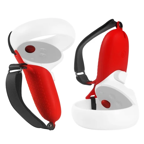VR Accessories Soft Touch Controller Grip Cover Non Slip Protective Sleeve Silicone With Knuckle Strap For Oculus Quest 2