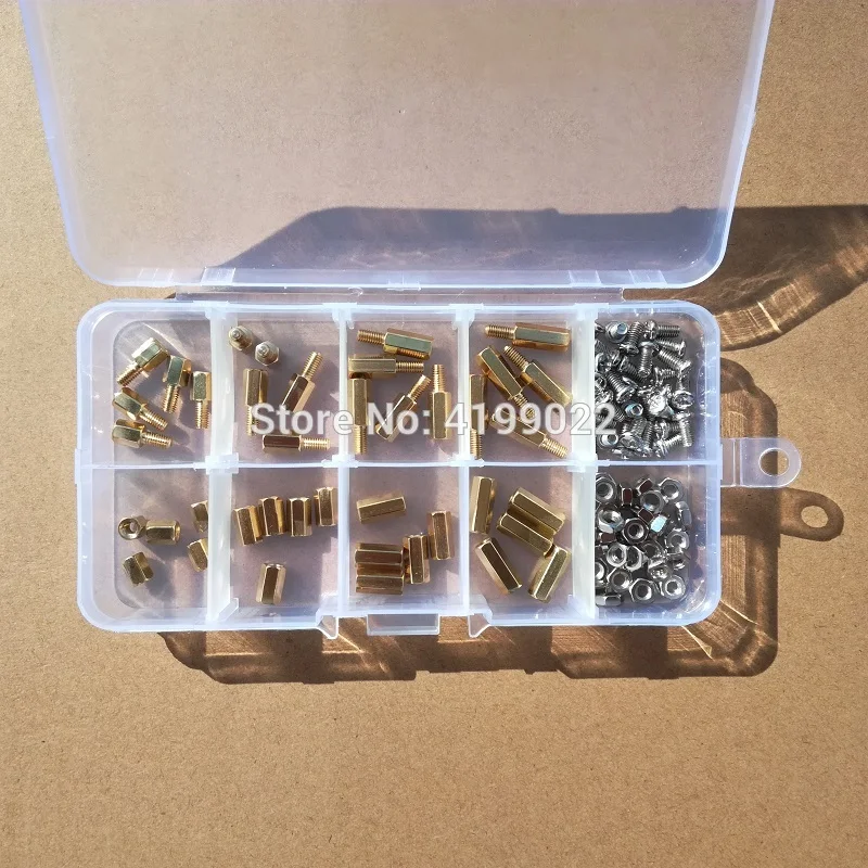 100pcs/set M2 M2.5 M3*6/8/10/12 Brass Standoff Spacer With Screw Hex
