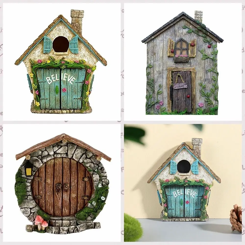 

Fairy Tale Door Fairytales Door Ornaments High-Quality Pastoral Garden Miniatures Magical Unique Design Wooden Craft