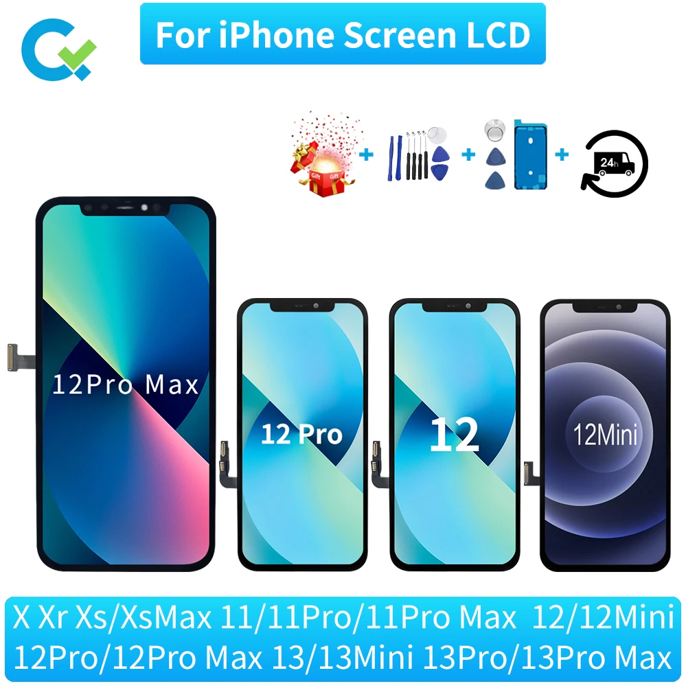100% Nuovo Lcd Oled Per Iphone 12 Pro Max Display Prezzo All'Ingrosso Dal Display Di Fabbrica Per Iphone 12 Mini Screen Test Good Touch