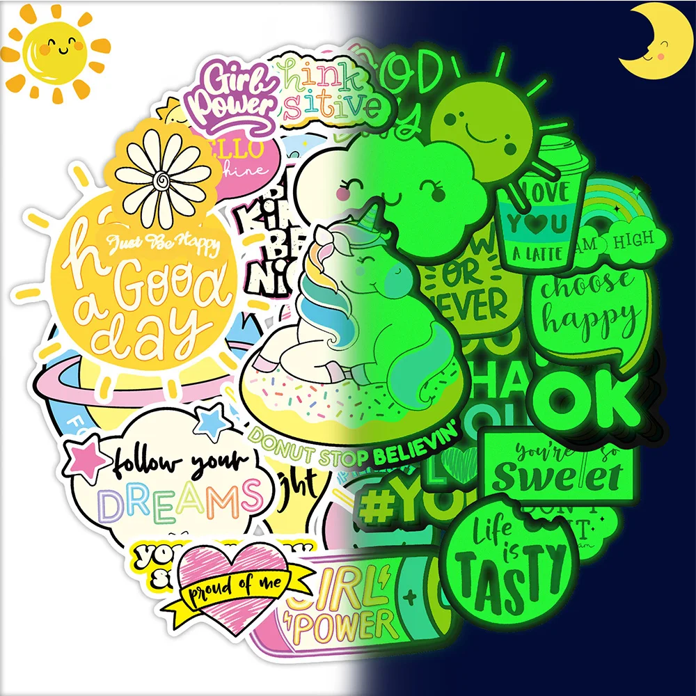 

30pcs/Pack Cartoon Magic Stickers for Laptop Bicycle Car Phone Notebook Motorcycle PVC Fluorescence Sticker Graffiti Kids Decals