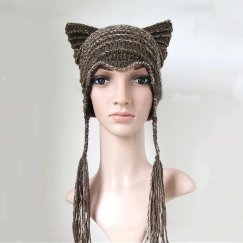 Knit Devil Hat Earflap Earflap Hat Y2k Devil Horn CatEar Little Y2K CatEar