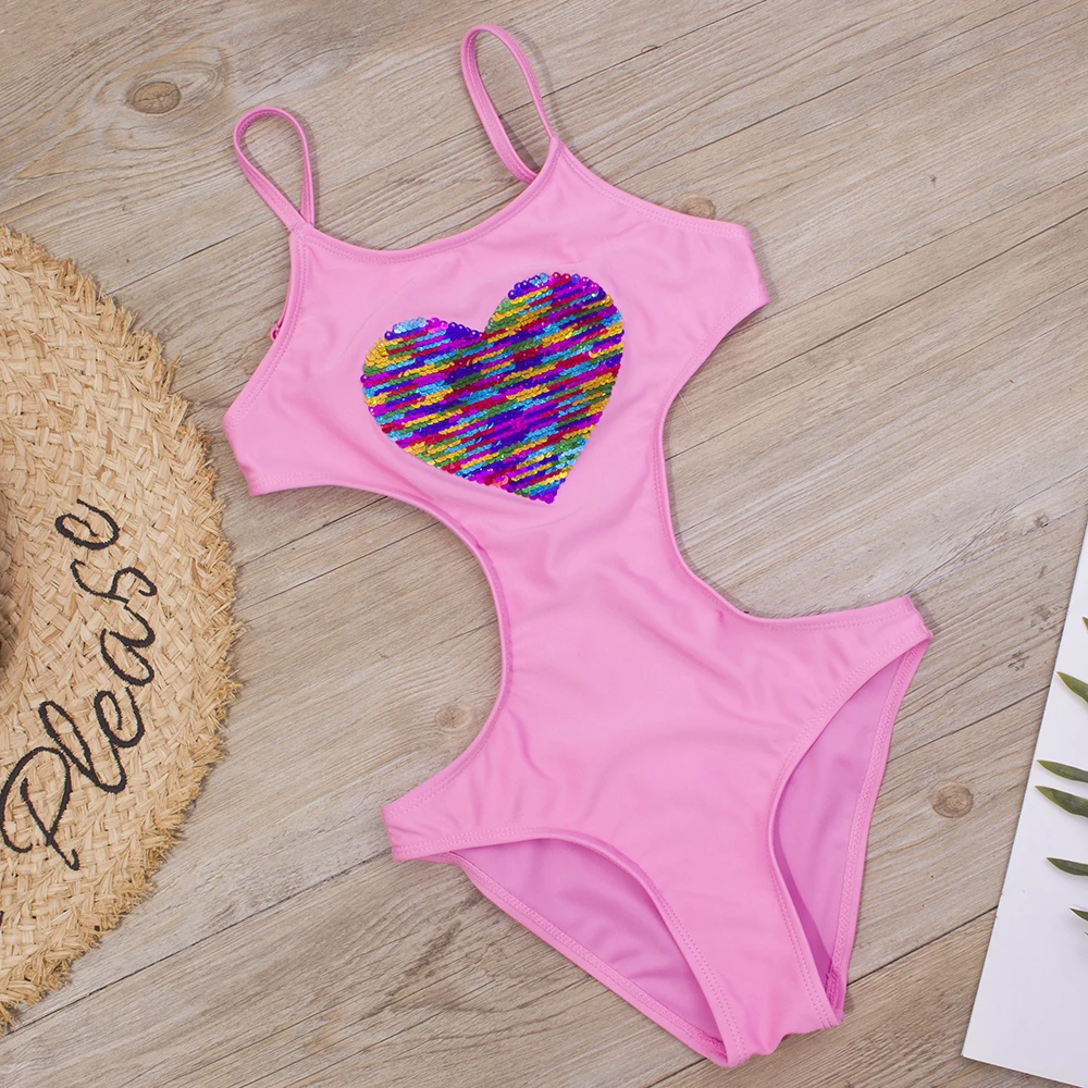 7-14 Years Summer Children Girls One Piece Swimwear Swimsuits Beachwear Bathing Suits Monokini Girls Swimsuit