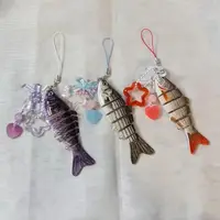 Acrylic Handmade Fish Keychain Simulated Phone Charm Fish Star Pendant Exquisite Pentagram Fish Phone Lanyard Gifts for Friend 4