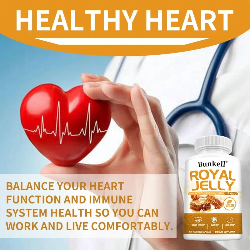 Royal Jelly Capsules Nourishes skin helps cardiovascular health energy immunity antioxidant support