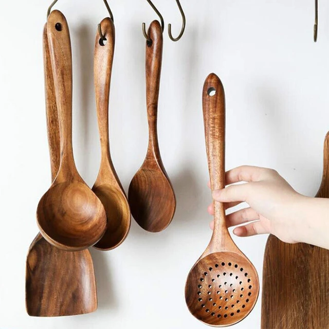 Ustensiles en Bois pour la Cuisine, CuillèRes de Cuisine en Teck