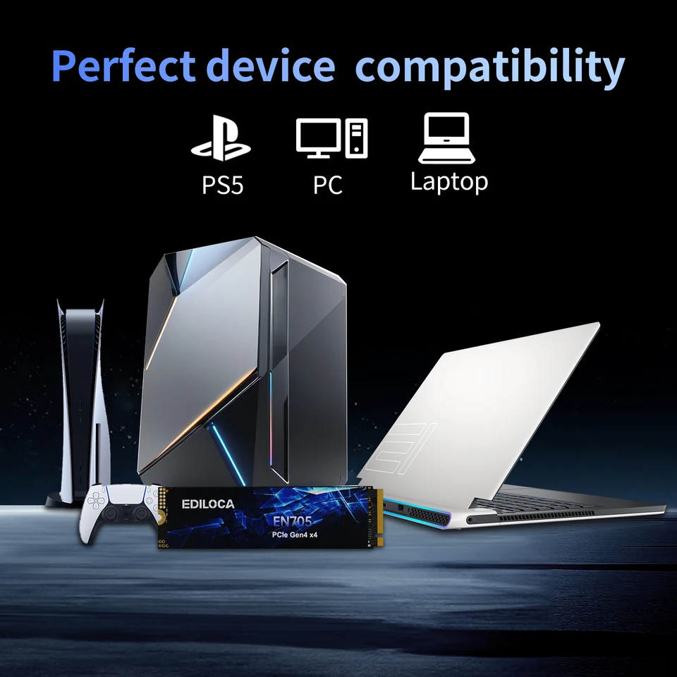 Ediloca EN705 SSD M.2 2280 1TB 2TB PCIe Gen4.0x4 5000MB/s Internal