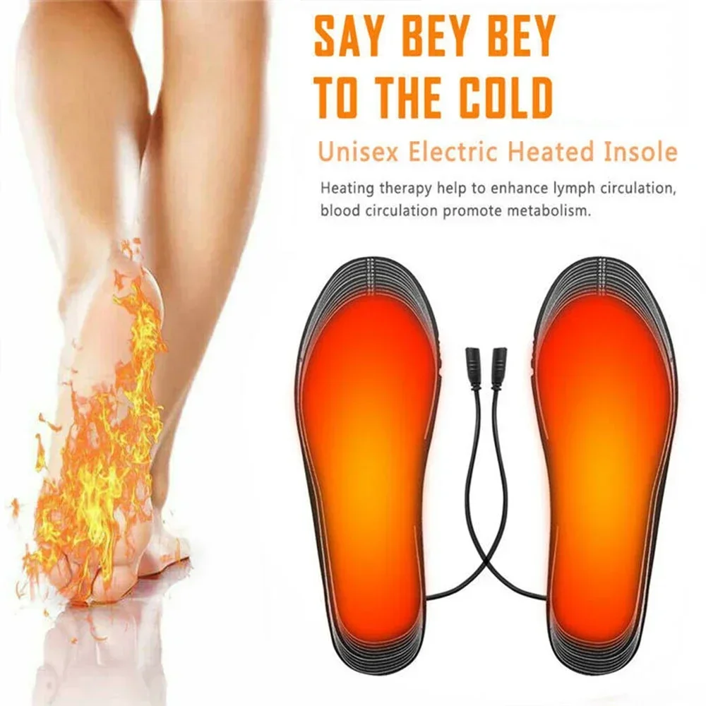 Winter Electric Heated Insoles USB Heating Feet Warmer Thermal Shoes Sock Pad Washable Full Foot Fever Unisex shoe insoles orthopedic insoles heated shoe insoles