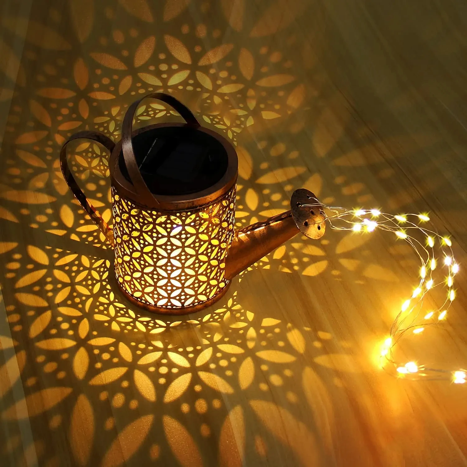 Solar Watering Can with Lights Outdoor