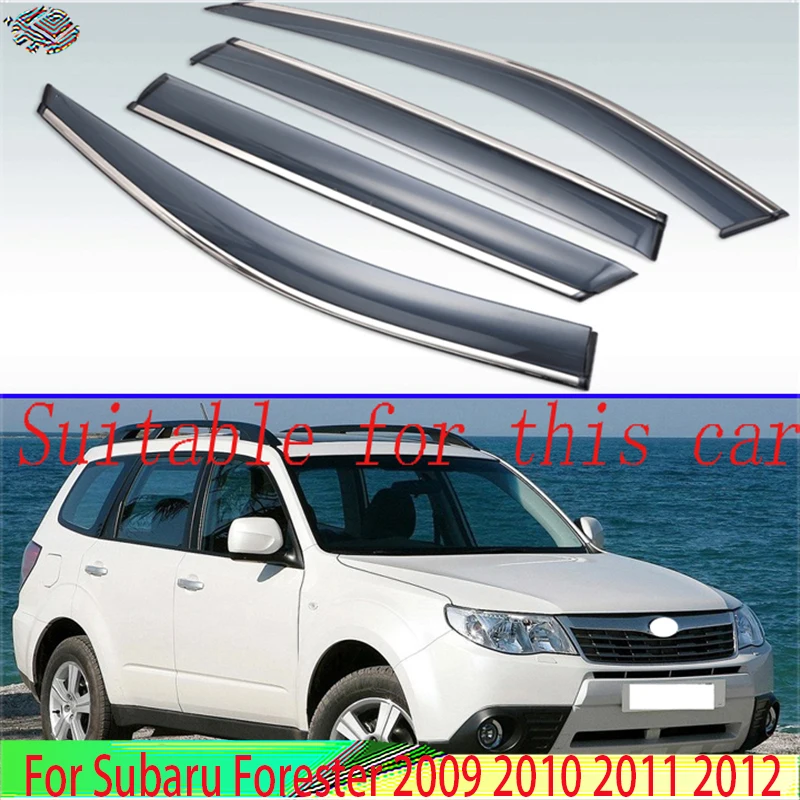 

For Subaru Forester 2009 2010 2011 2012 Plastic Exterior Visor Vent Shades Window Sun Rain Guard Deflector 4pcs