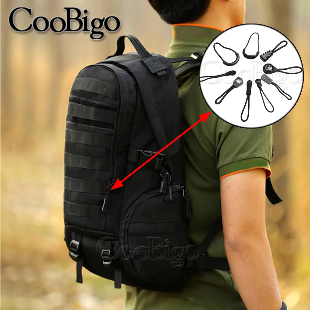 Zipper Pull Puller Fixer Zip Cord End Strap Lariat For Tactical Backpack Garment Apparel Bag DIY Head Rope Accessories CooBigo zipper clip