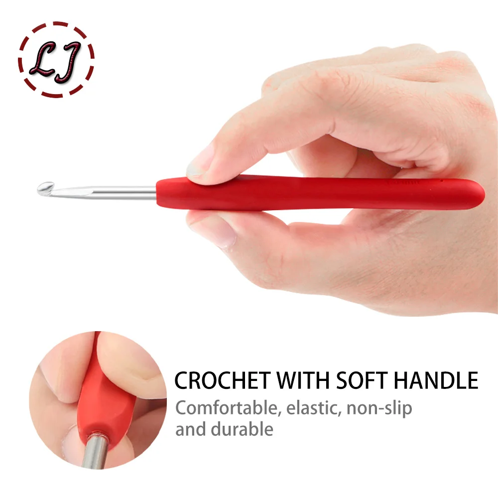 Knitting Tool Silicone Soft Handle Knitting Crochet Color Crochet Hook Double-headed Non-slip crochet needles