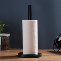 Black Paper Towel Holder Countertop Organization Free Standing Tissue Holder for Kitchen Bathroom 2