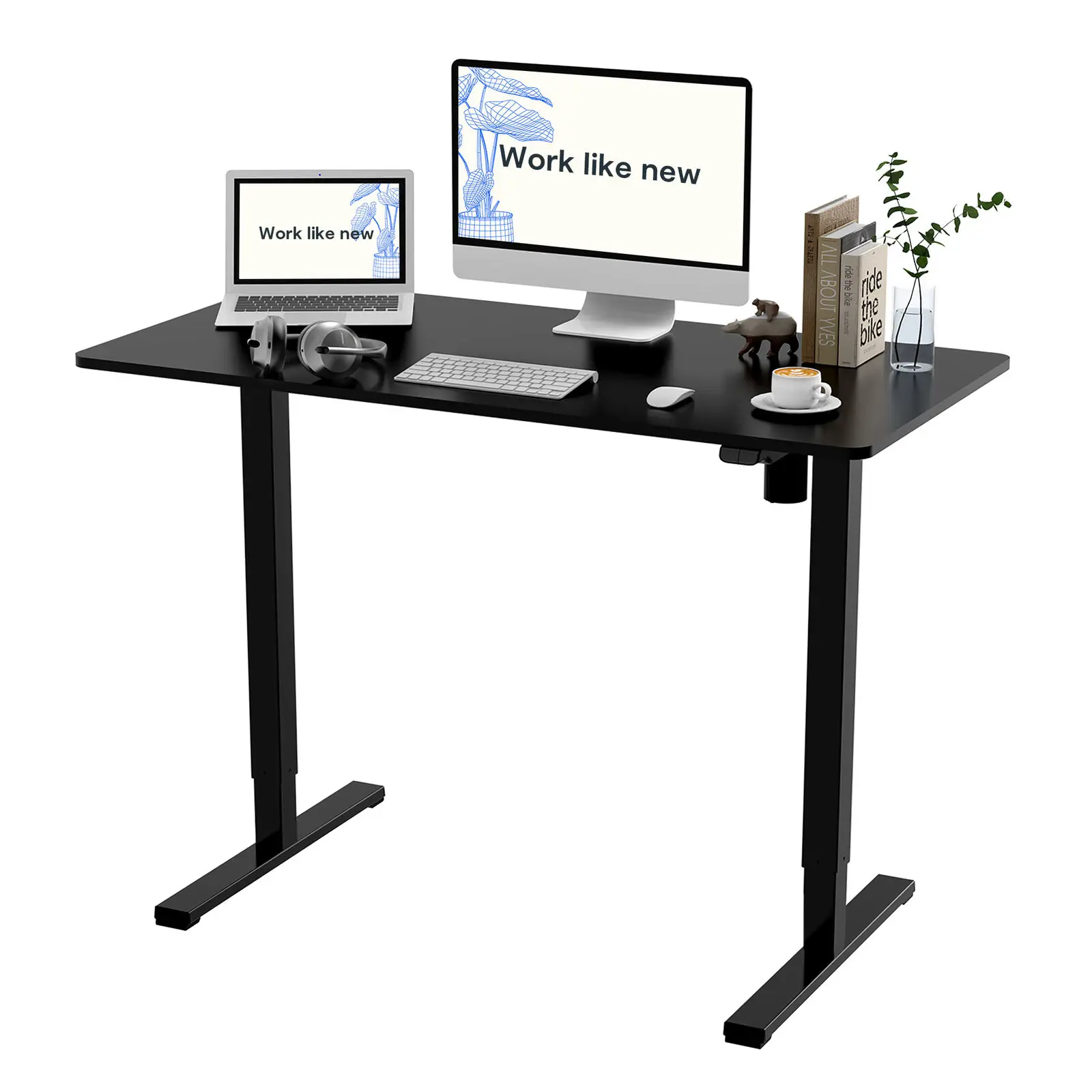 Whole-Piece Electric Height Adjustable Standing Desk Home Office Desk