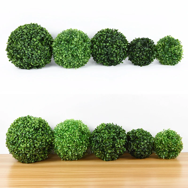 1pcs Artificial Plastic Grass Ball Simulation Green Plant Birthday Wedding Party Garden Outdoor Fake DIY Decorative |