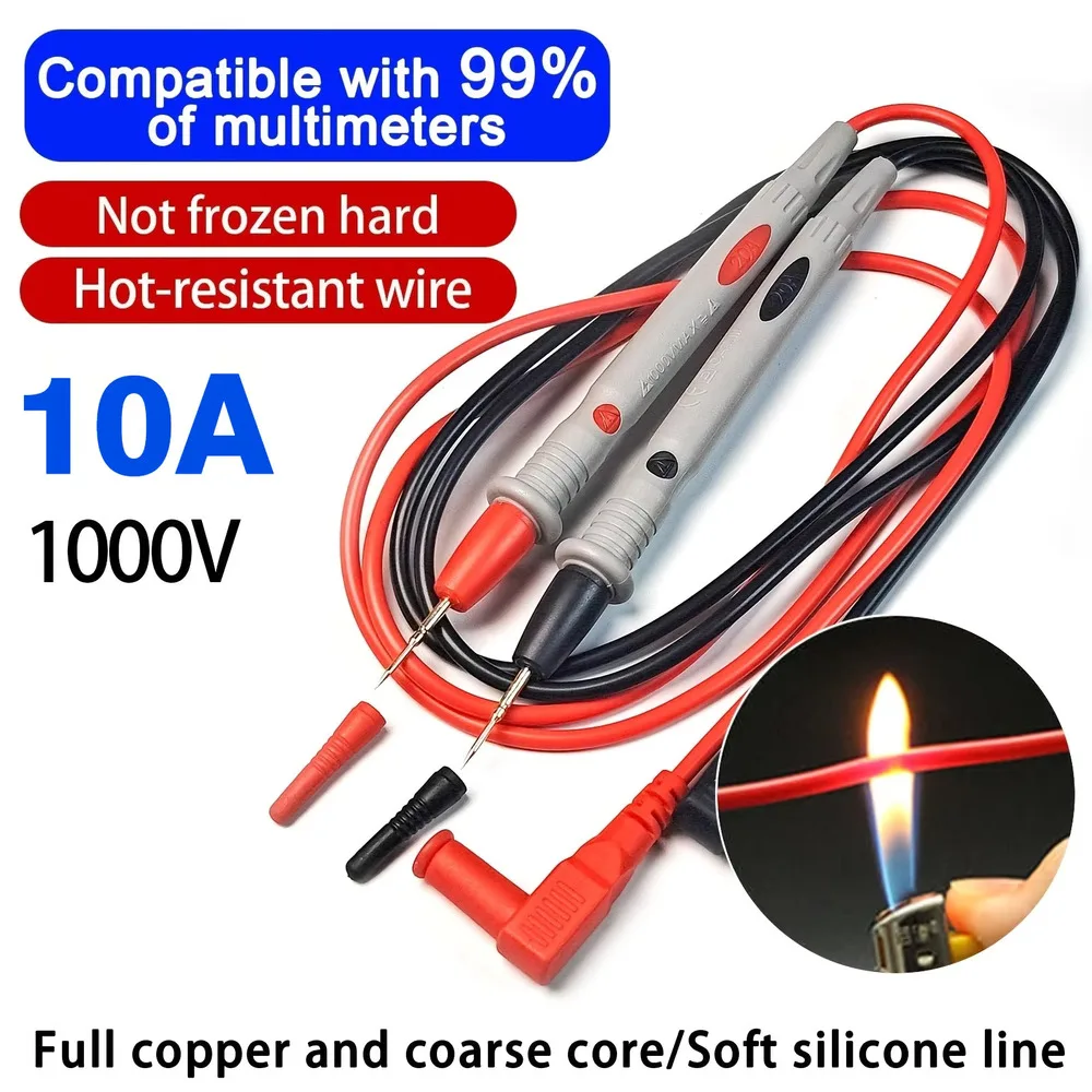 Fils de Test de sonde multimètre numérique 1000V 10A, pointe d'aiguille universelle, testeur multimètre, fil de sonde, câble de stylo