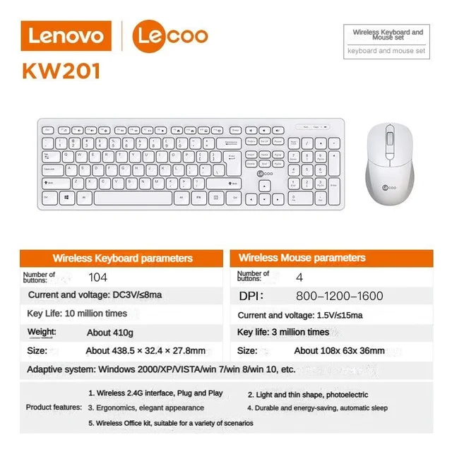 키보드와 마우스의 완벽한 조합 - Lenovo KW201