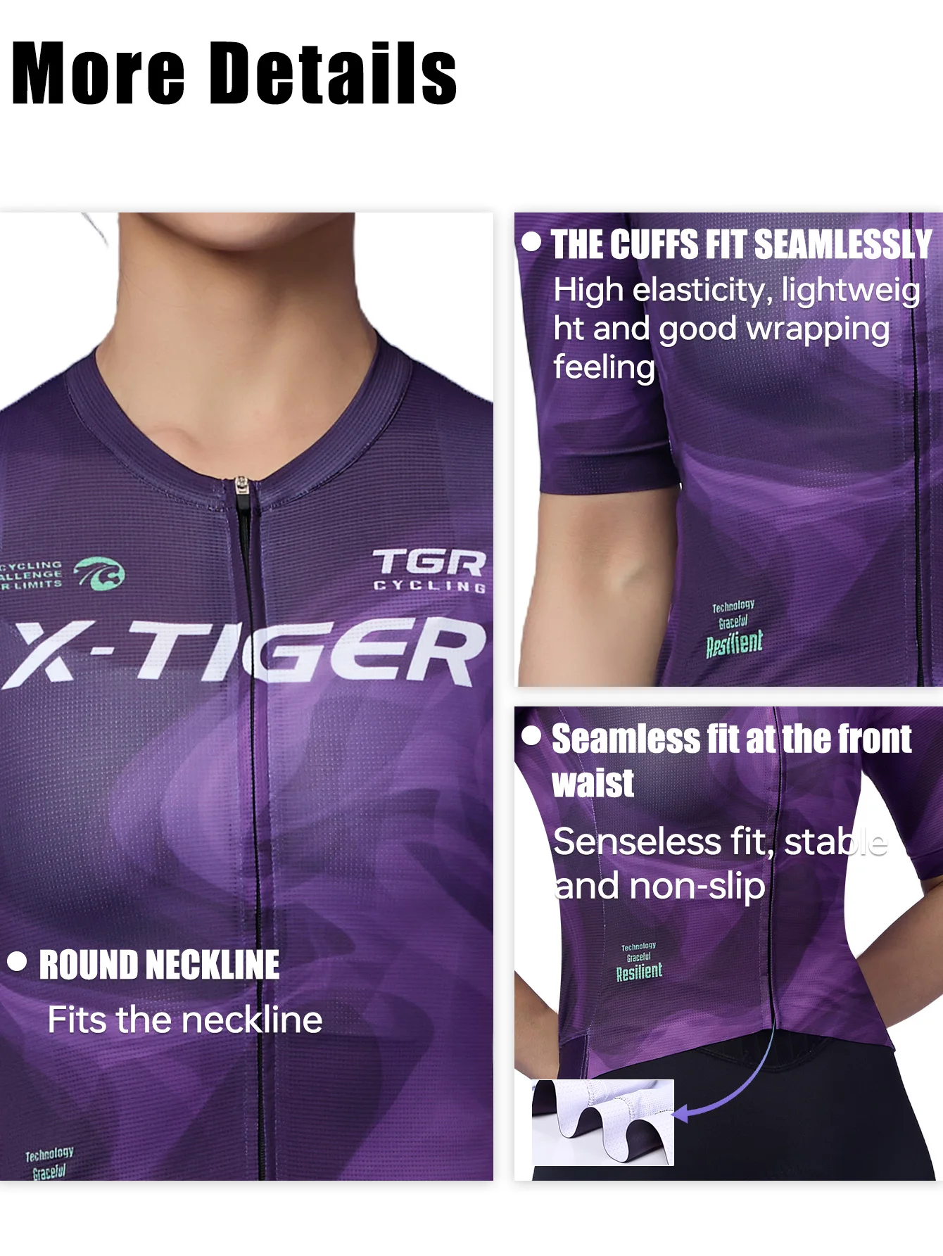 X-TIGER Women's Short Sleeve Cycling Jersey | YKK Zipper Mesh Bike Top