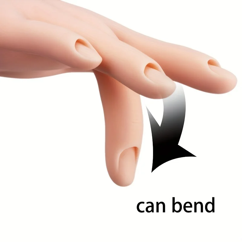 1 Nail Activity Fake Hand Practice Fake Hand Bendable Positioning Fake Hand Model Right Hand Nail Practice Acrylic Nails 6