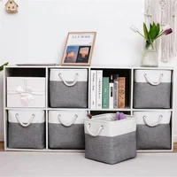 Linen Fabric Storage Basket Large-capacity Household Finishing Storage Basket Laundry Bag Perfect for Home Storage Organization 1