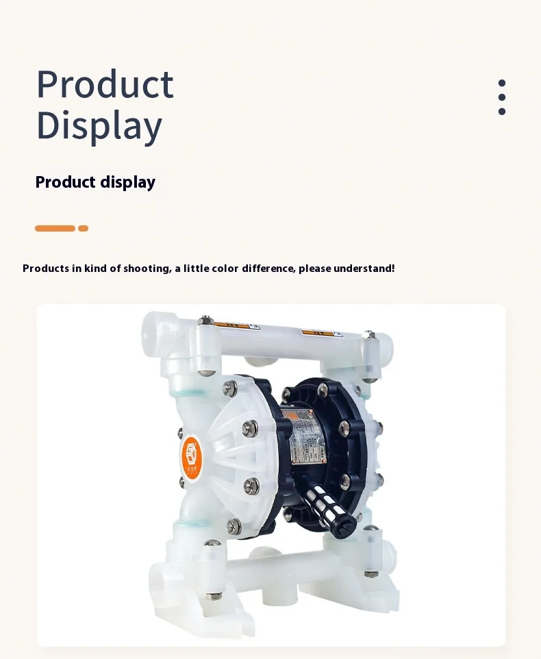 GODO QBY3-25S Industrial Pneumatic Diaphragm Pump Acid-Resistant PP Water Air Di