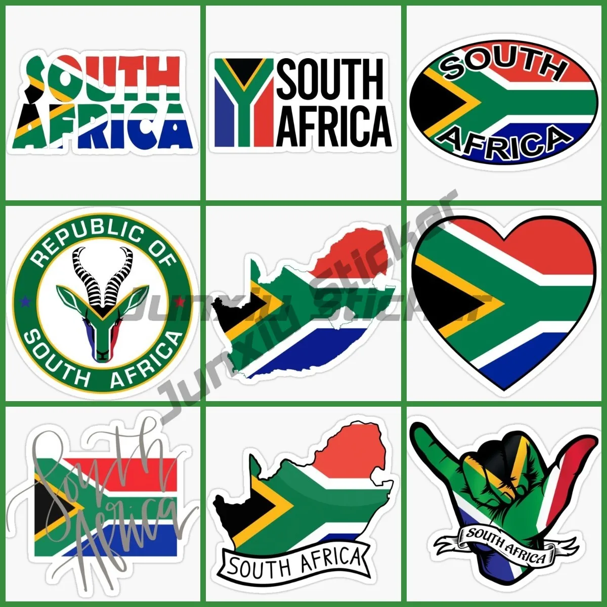 Sud African Za Antilope Flag Map Sticker Vinile Car Window Truck Moto Bicycle Van Wall Laptop Glass Camper Door Decal