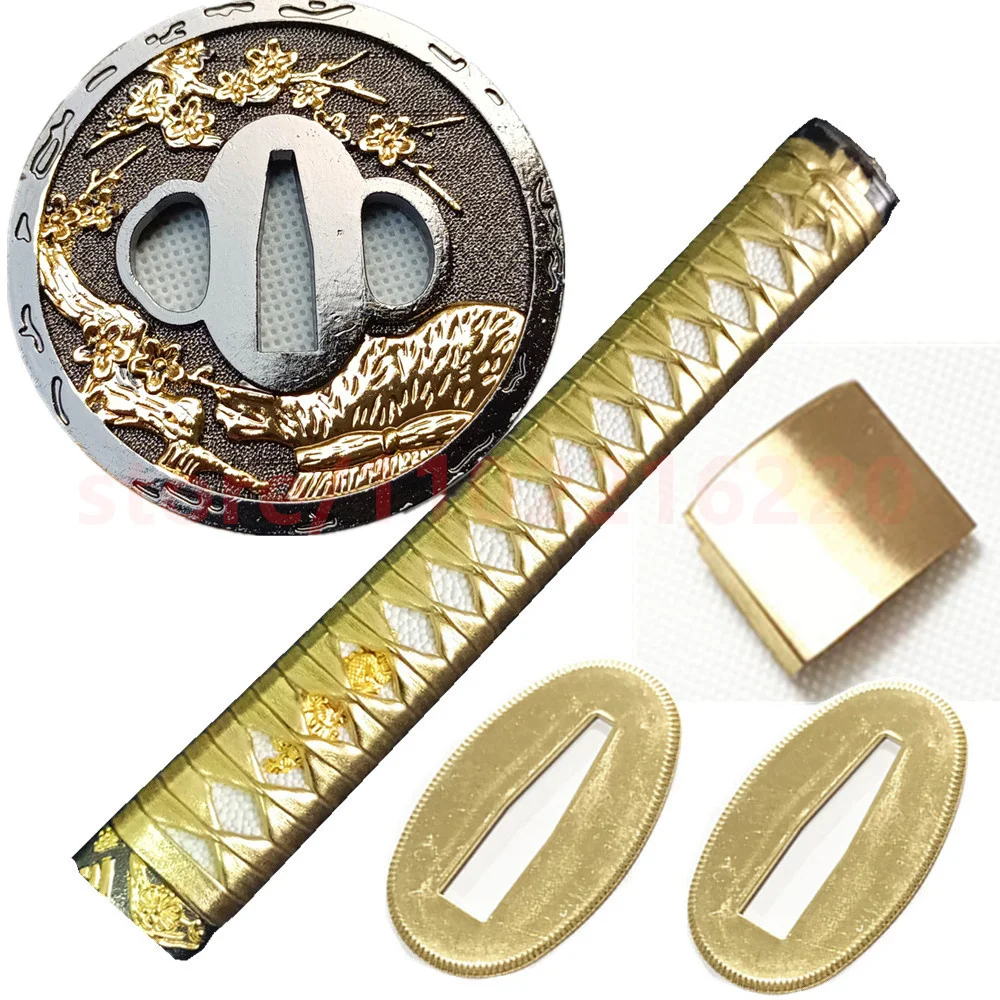 

Exquisite Handle Tsuka Hilt Alloy Tsuba Handguard Guard Brass Habaki Seppa For Japanese Samurai Katana Sword Fittings New