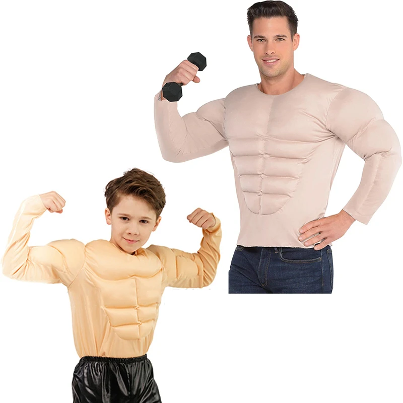 Halloween Muscle Tops Costume Da Bambino Bambini Gilet Abiti Ragazzi Cosplay Chest Shirt Outfit Per I Regali Di Capodanno Purim Party Clothing