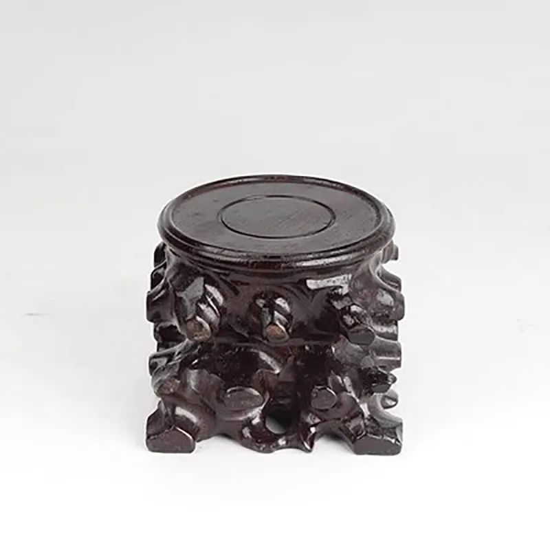 Round Log Carved Vase Base, Tea Pot, Flower Pot Bottom, Buddha Statue, Fish Tank, strange Stone, Solid Wood Decoration