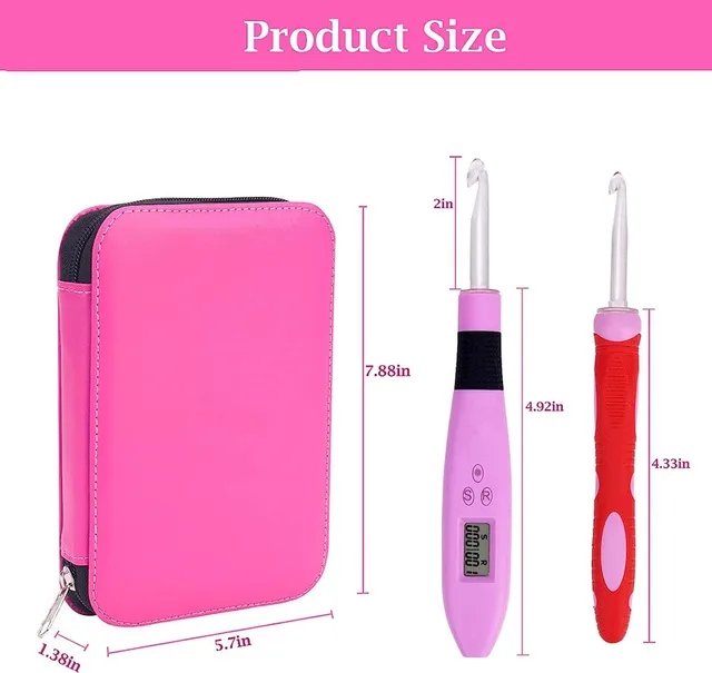17-Piece Crochet Hook Set with LED Light & Digital Row Counter 6