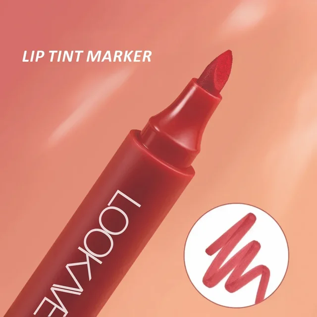 1Pc Sponge Head Liquid Lip Liner Marker Long Lasting Lip Stain Quick Drying Smudge Proof Natural Lipstick Pen Matte Makeup Tool