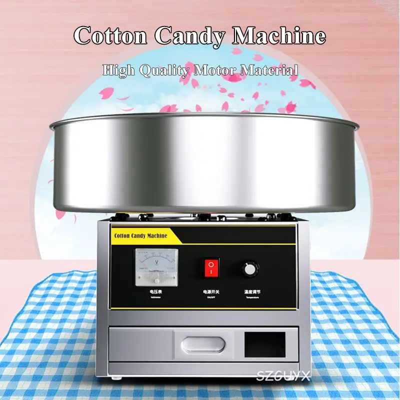

220V Commercial Sweet Cotton Candy Maker Electric Automatic Marshmallow Flower Fancy Candyfloss Sugar Floss Machine