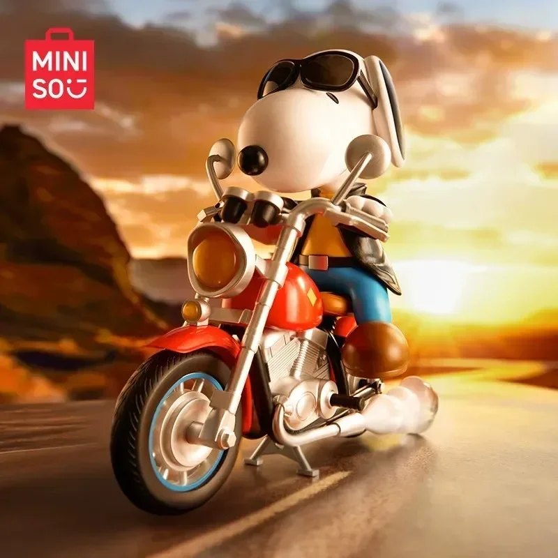 Miniso Blind Box Snoopy And Motorcycle Anime Figure Doll