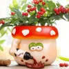 2024 Cute Plant Pot,Flower Planter,Mushroom Ceramic Small Plant Pot,Cute Decorative Succulent Pot for Indoor & Outdoor Plants 3